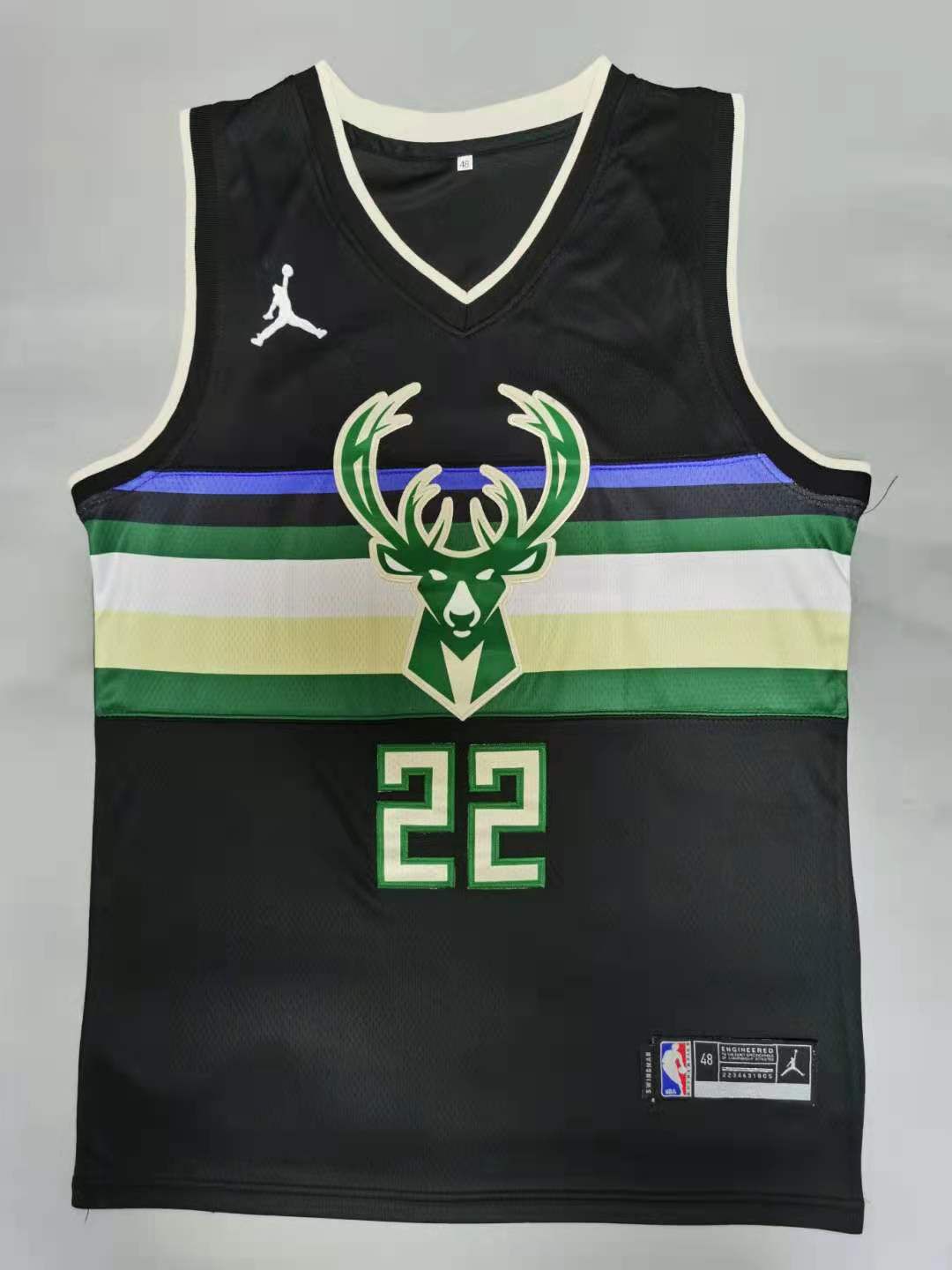 Men Milwaukee Bucks #22 Middleton Black 2021 Game NBA Jersey->golden state warriors->NBA Jersey